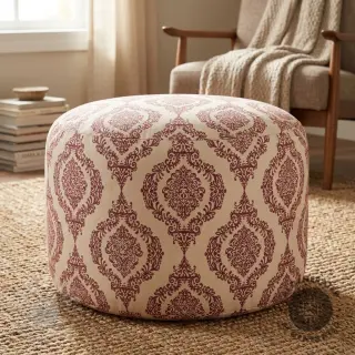 Sisustuskangas Linenlook Baroque damask charm wine