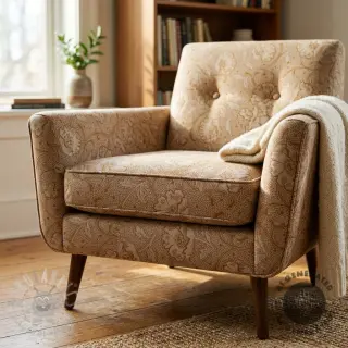 Sisustuskangas Linenlook Bloomy art craft yellow