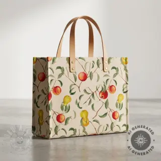 Sisustuskangas Linenlook Apple pear branch digital print