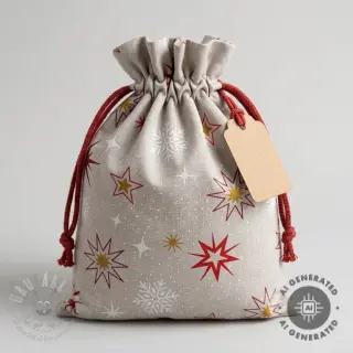 Sisustuskangas Linenlook Magic star red gold