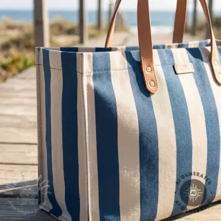 Sisustuskangas Linenlook Joyful basic stripe denim