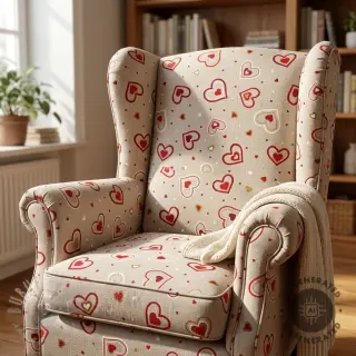 Sisustuskangas Linenlook Sweet heart joy