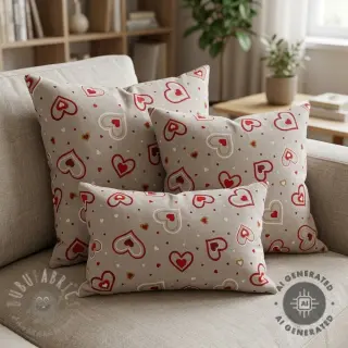 Sisustuskangas Linenlook Sweet heart joy