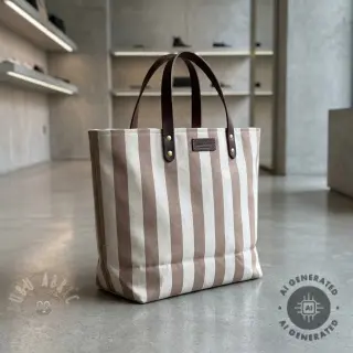 Sisustuskangas Linenlook Joyful basic stripe taupe