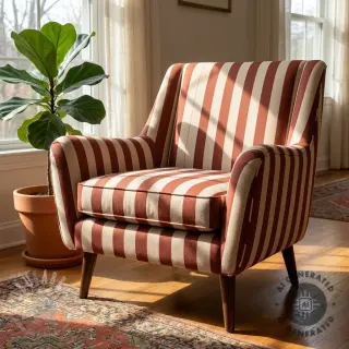 Sisustuskangas Linenlook Joyful basic stripe terra