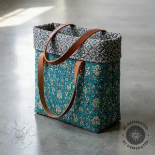 Sametti VELVET QUILT Flowers abstract petrol
