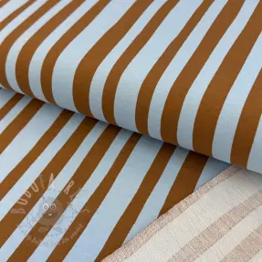 Collegekangas Stripes by JENNIFER BOURON blue brown ORGANIC