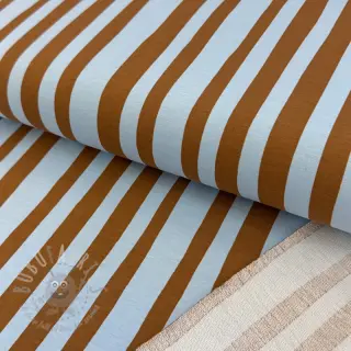 Collegekangas Stripes by JENNIFER BOURON blue brown ORGANIC