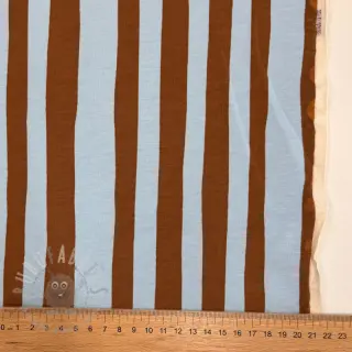 Collegekangas Stripes by JENNIFER BOURON blue brown ORGANIC