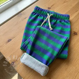 Collegekangas Stripes by JENNIFER BOURON blue green ORGANIC