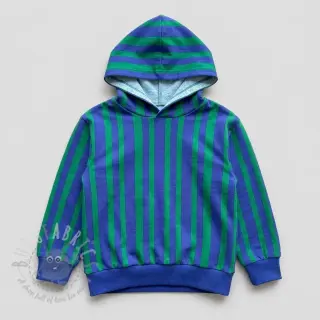 Collegekangas Stripes by JENNIFER BOURON blue green ORGANIC