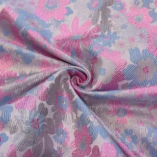 Kangas pukuun JACQUARD Flowers light lilac