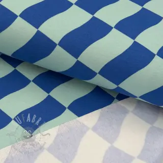 Harjattu collegekangas SOFT Checks mint blue