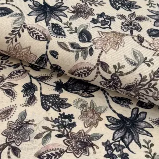 Neulos pellavalla Flowers navy digital print