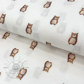 Kaksinkertainen harsokangas/musliini Animals design B digital print ORGANIC