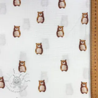 Kaksinkertainen harsokangas/musliini Animals design B digital print ORGANIC