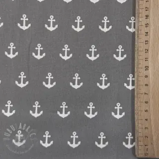 Puuvillakangas Anchors grey
