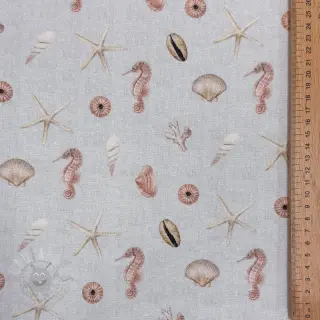 Sisustuskangas Shells linen ecru digital print