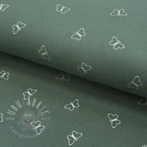 Vakosametti GLITTER Butterflies sage