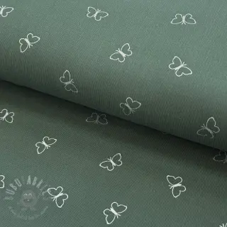 Vakosametti GLITTER Butterflies sage