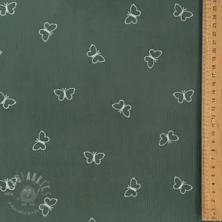 Vakosametti GLITTER Butterflies sage