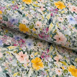 Viskoosi pellavalla CREPE Flowers Simi digital print