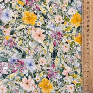 Viskoosi pellavalla CREPE Flowers Simi digital print