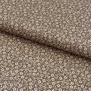 Puuvillakangas Flowers and dots moss green