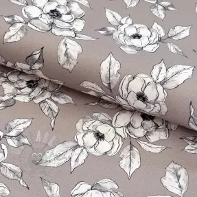 Sisustuskangas Flowers taupe digital print