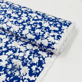 Viskoosi STRETCH Flowers cobalt