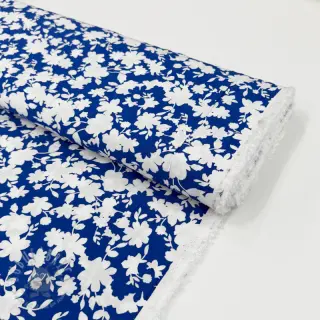 Viskoosi STRETCH Flowers cobalt