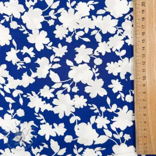 Viskoosi STRETCH Flowers cobalt