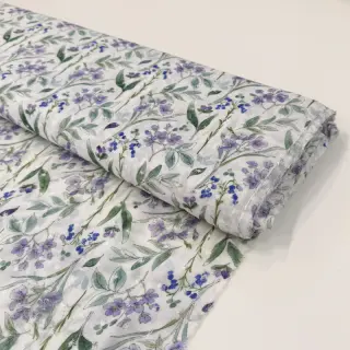 Viskoosi DOBBY Flowers white digital print
