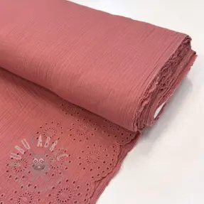 Kaksinkertainen harsokangas/musliini 1-side border blush