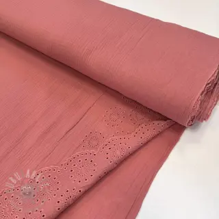 Kaksinkertainen harsokangas/musliini 1-side border blush