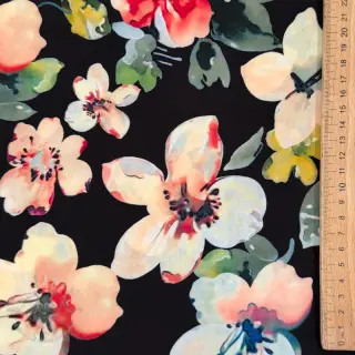 Viskoosi RADIANCE Manuela black digital print