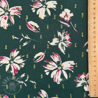 Viskoosi LUREX Flowers dark emerald