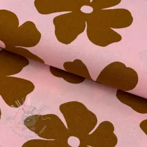 Viskoosi pellavalla Flowers light pink