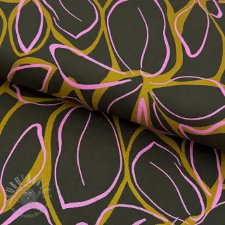 Viskoosi ROSELLA STRETCH Abstract flow dark green