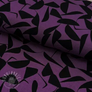 Viskoosi POPLIN STRETCH Abstract purple