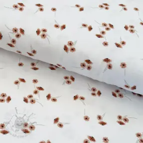 Neulos Watercolour leaves white digital print ORGANIC