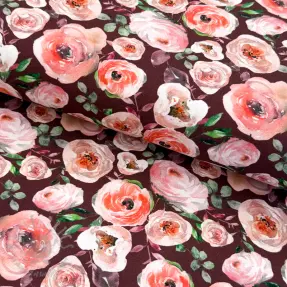 Neulos Roses burgundy digital print