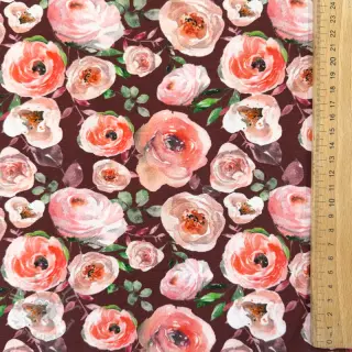 Neulos Roses burgundy digital print
