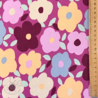 Harjattu collegekangas JOGGING Flowers fuchsia
