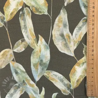 Sisustuskangas Leaves army green digital print