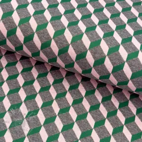 Kangas pukuun KNITTED JACQUARD Graphic green