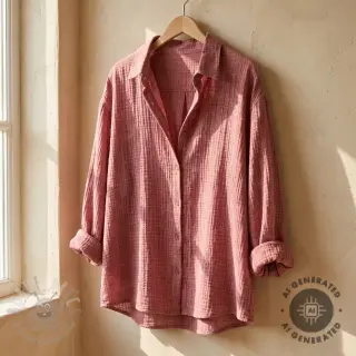 Kaksinkertainen harsokangas/musliini STONE WASHED light rose