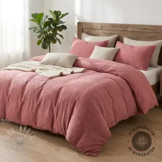 Kaksinkertainen harsokangas/musliini STONE WASHED light rose
