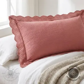 Kaksinkertainen harsokangas/musliini 1-side border blush