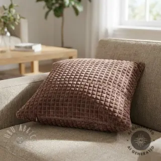 Sisustuskangas VELOURS DECO SQUARE brown
